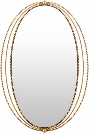 Isparta Rustic Gold Oval Mirror