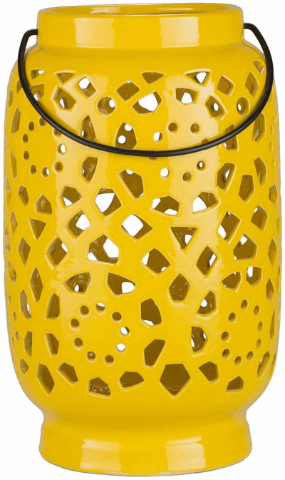 Jeiseyville Yellow Geometric Ceramic Lantern