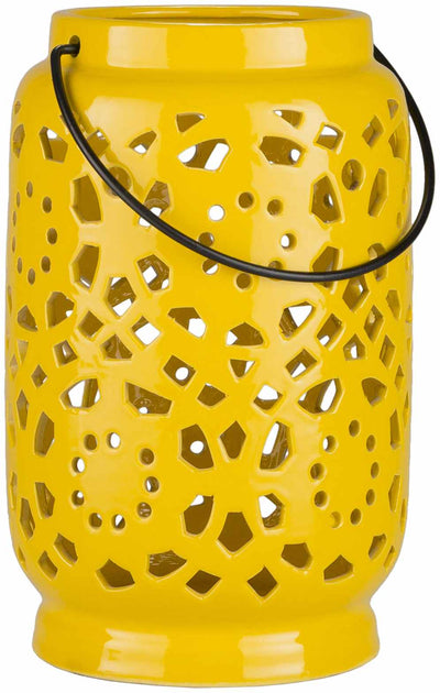 Jeiseyville Yellow Geometric Ceramic Lantern