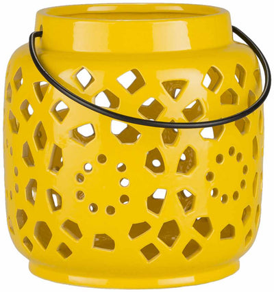 Jeiseyville Yellow Geometric Ceramic Lantern