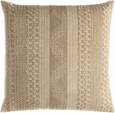 Jira Beige Square Throw Pillow