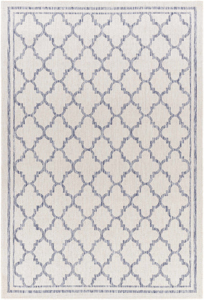 Noam Cream & Blue Indoor & Outdoor Rug - Clearance