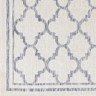 Noam Cream & Blue Indoor & Outdoor Rug - Clearance