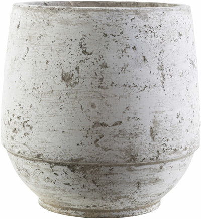 Janamuato White Geometric Cement Planter