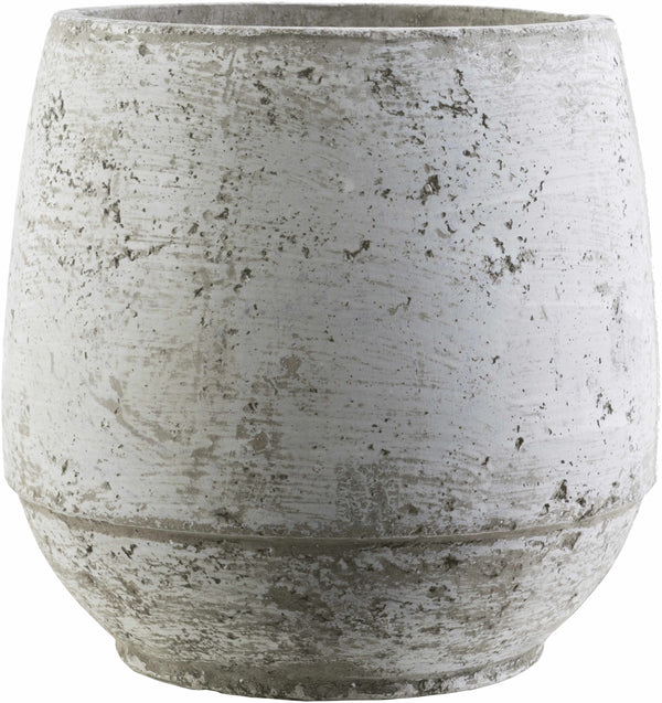 Janamuato White Geometric Cement Planter