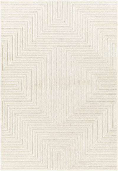 Kaligutan Embossed Cream Viscose&Wool Area Rug