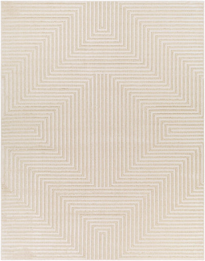 Kaligutan Embossed Cream Viscose&Wool Area Rug