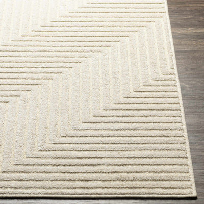 Kaligutan Embossed Cream Viscose&Wool Area Rug