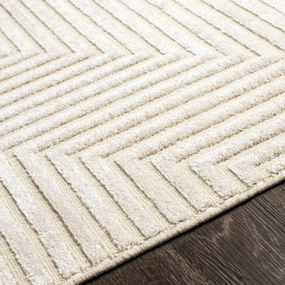 Kaligutan Embossed Cream Viscose&Wool Area Rug