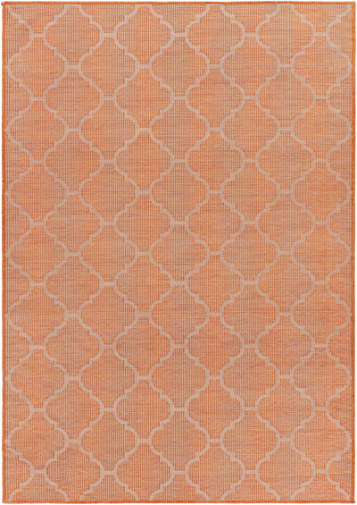 Unique Outdoor Trellis Area Rug, Rust Red - Clearance