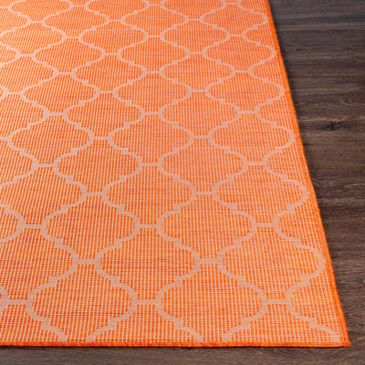 Unique Outdoor Trellis Area Rug, Rust Red - Clearance