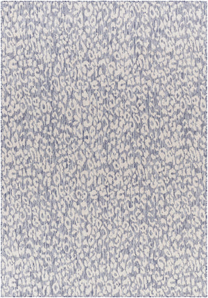 Alia Leopard Print Blue Performance Rug - Clearance