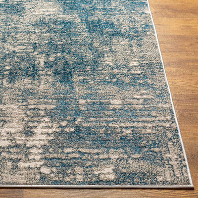 Kiblawan Teal Abstract Area Rug - Clearance