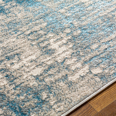 Kiblawan Teal Abstract Area Rug - Clearance