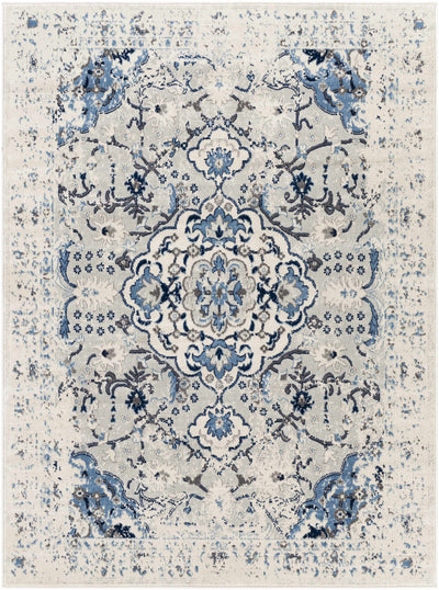 Kingussie 9x12 White/Blue Boho Rug - Clearance