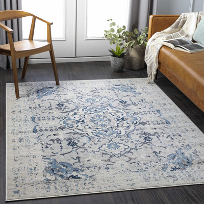 Kingussie 9x12 White/Blue Boho Rug - Clearance