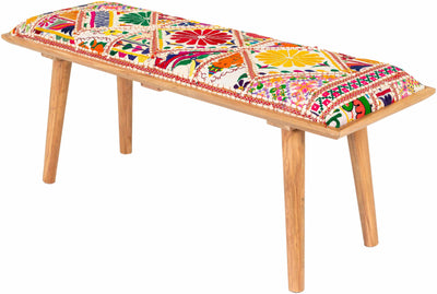 Yook Vibrant Patchwork Wooden Bench