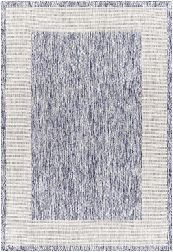 Kiah Blue Bordered Performance Rug