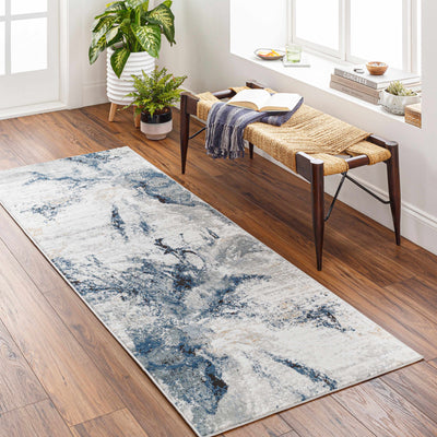 Kirkland Dark Blue Marble Rug