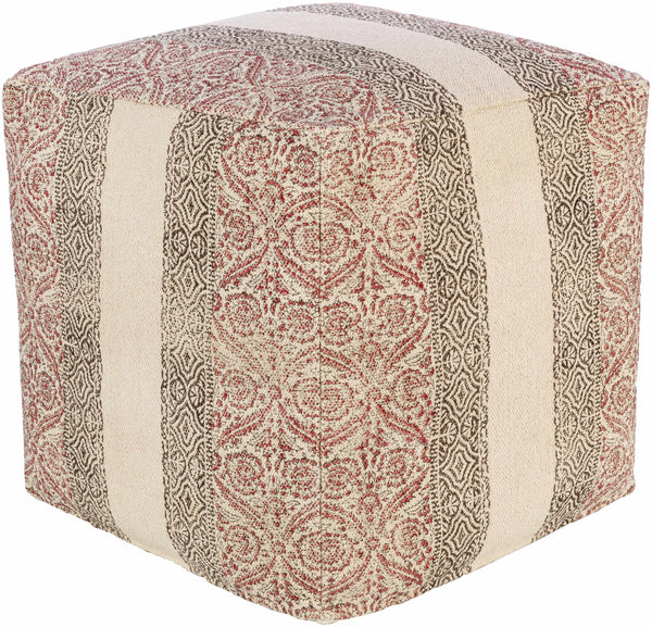 Kari Woven Beige Cotton Pouf