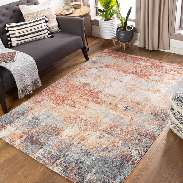 Kugluktuk Abstract Rust Red Performance Rug