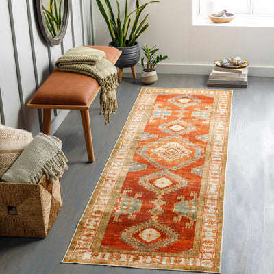 Kullar Orange Washable Area Rug