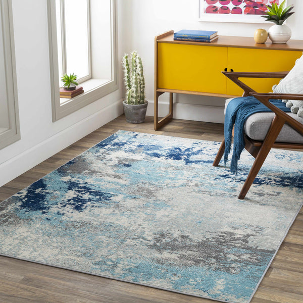 Kuluin Contemporary Blue Area Rug