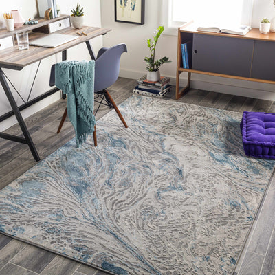 Lambton Blue Marble Rug - Promo