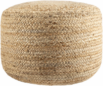 Lavertezzo Knitted Beige Cotton Pouf