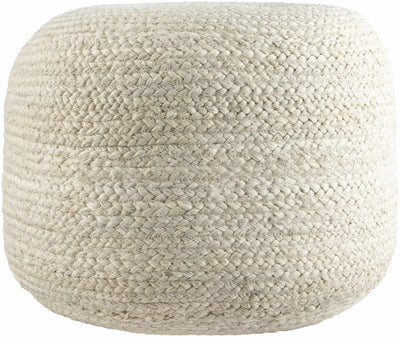 Lavertezzo Knitted Beige Cotton Pouf