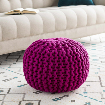 Llagostera Patterned Gray Pouf