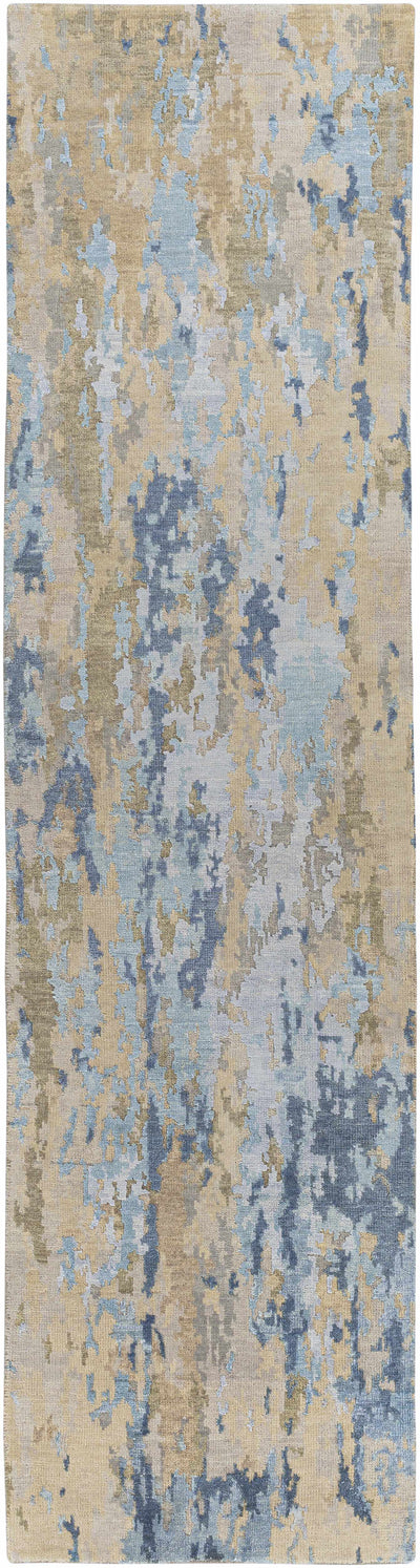 Lansdale Abstract Blue Premium Wool Rug