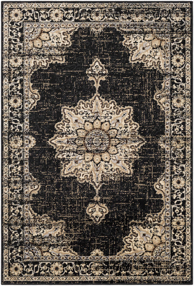 Lostwithiel Black Medallion Rug