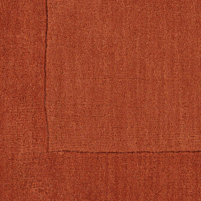 Bordered Solid Brick Red Wool Rug