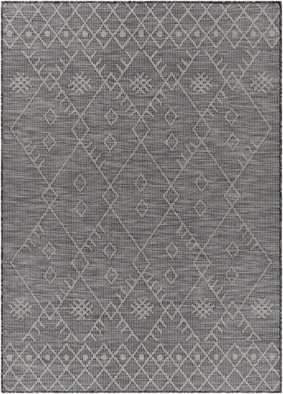 Lorena Charcoal Flatweave Trellis Carpet - Clearance