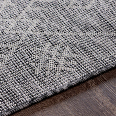 Lorena Charcoal Flatweave Trellis Carpet - Clearance