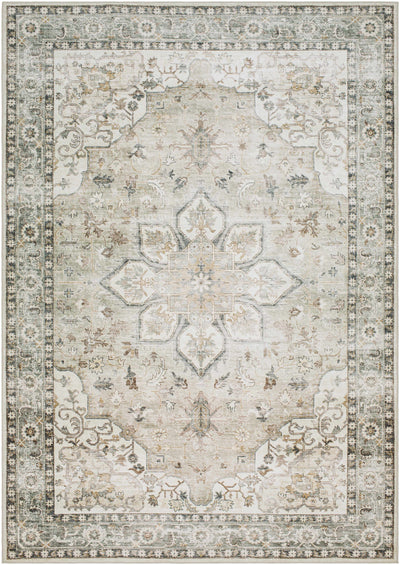 Lotan Sage Medallion Washable Area Rug