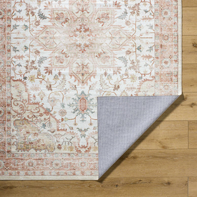 Lotan Pink Medallion Washable Area Rug