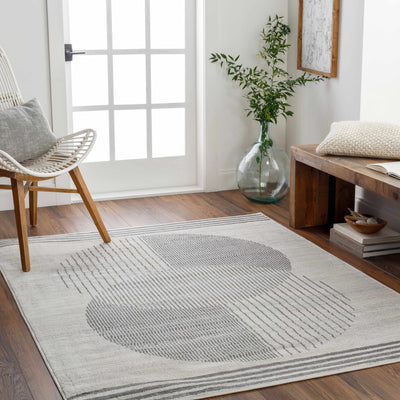 Zeke Geometric White&Gray Rug