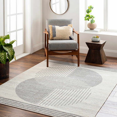 Zeke Geometric White&Gray Rug