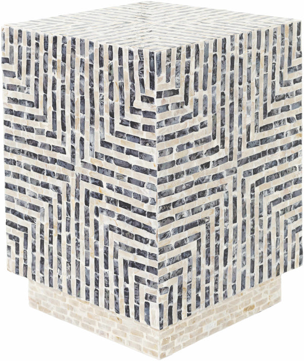 Lipayran Geometric Mosaic Pattern End Table