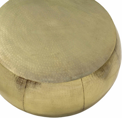 Lyncourt Golden Textured Round Coffee Table