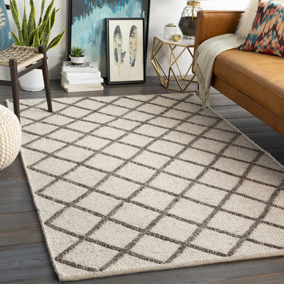 Syosset Cream/Brown Trellis Wool&Viscose Rug - Clearance