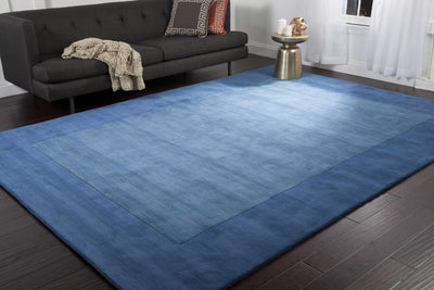 Macedon Blue Bordered Wool Rug