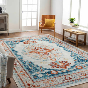 Agos Blue & Orange Area Carpet - Clearance