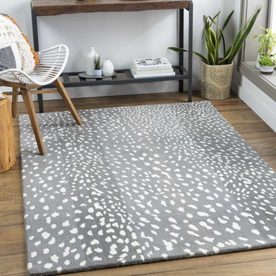 Athena Gray Giraffe Print Wool Rug