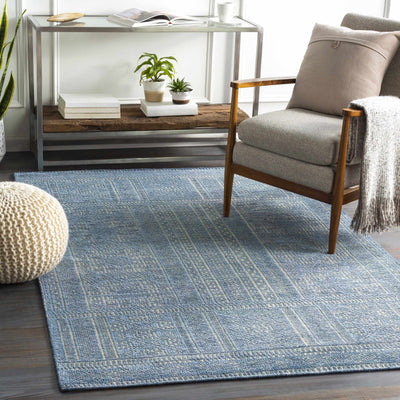 Meigs Blue Premium Viscose&Wool Rug - Clearance