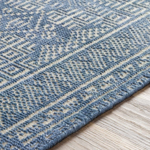 Meigs Blue Premium Viscose&Wool Rug - Clearance