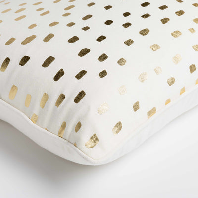 Milnesville White&Gold Polka Dot Throw Pillow