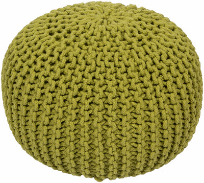 Osborne Olive Knitted Cotton Pouf